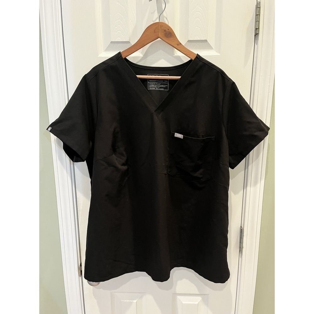 FIGS Technical Catrina One Pocket Scrub Top Women's Sz 3XL Black 1000211